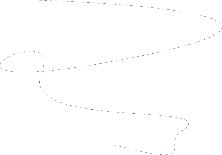 Decorative curved dashed line