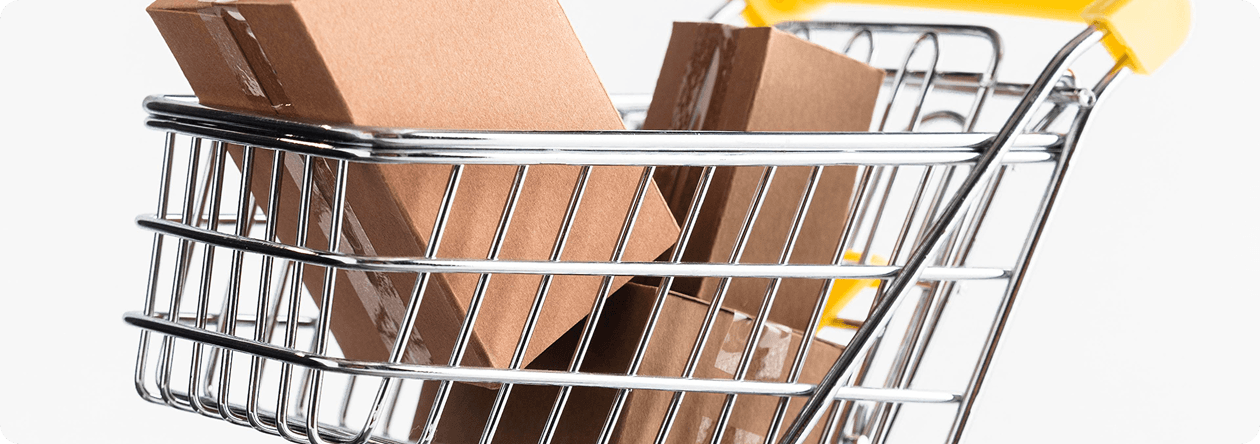 Electronics in a shopping cart