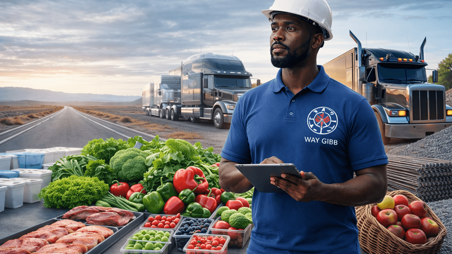 Way Gibb Top Team Carrier driver holding a tablet