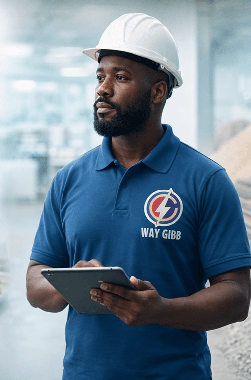 Way Gibb service professional with tablet